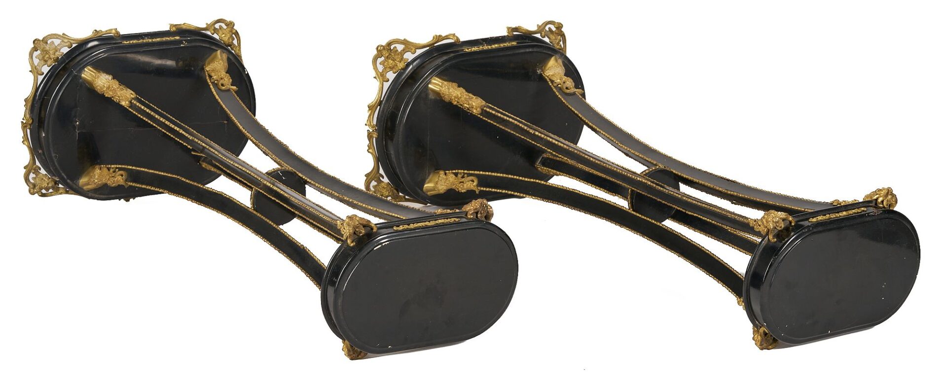 Lot 260: Pair Ebonized Torchiere Stands or Pedestals