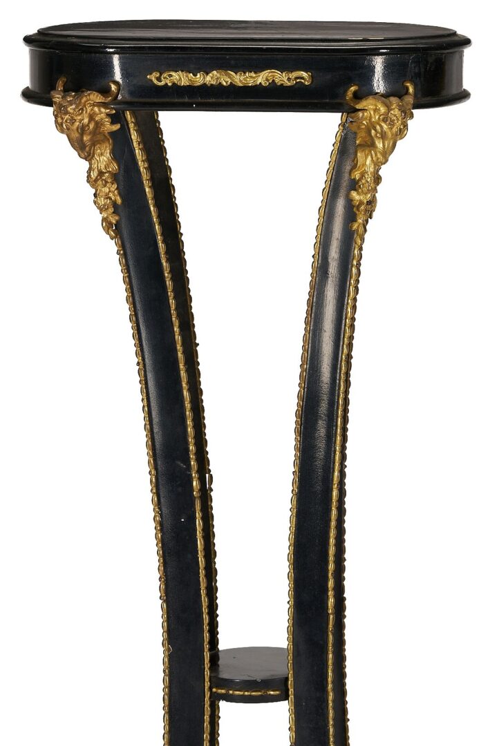 Lot 260: Pair Ebonized Torchiere Stands or Pedestals