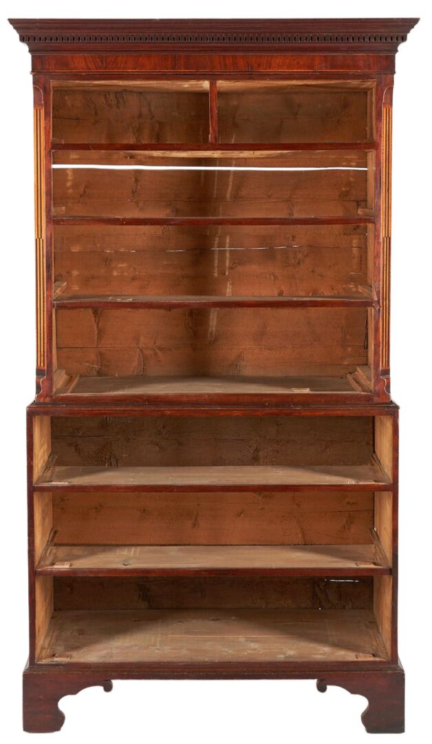 Lot 261: British Inlaid Chest on Chest of Narrow Proportions