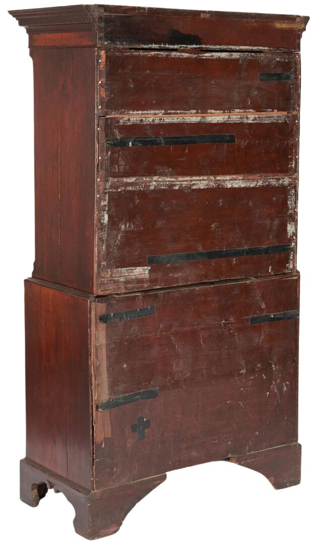 Lot 261: British Inlaid Chest on Chest of Narrow Proportions