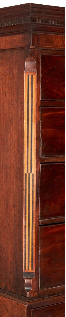 Lot 261: British Inlaid Chest on Chest of Narrow Proportions