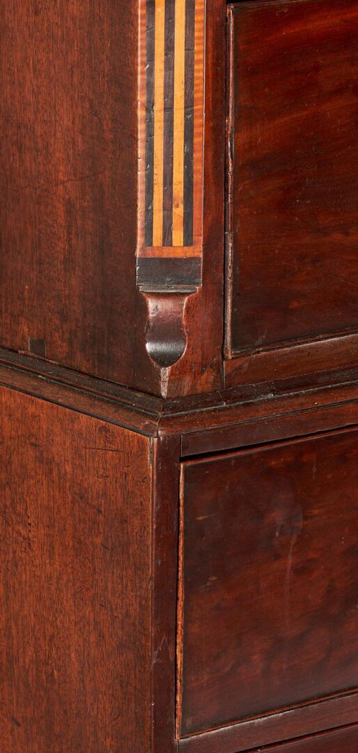 Lot 261: British Inlaid Chest on Chest of Narrow Proportions