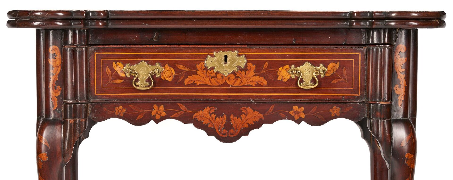 Lot 263: Dutch Marquetry Inlaid Mahogany Card Table