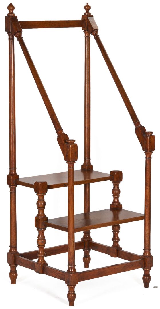 Lot 265: Regency Style Oak Library Steps