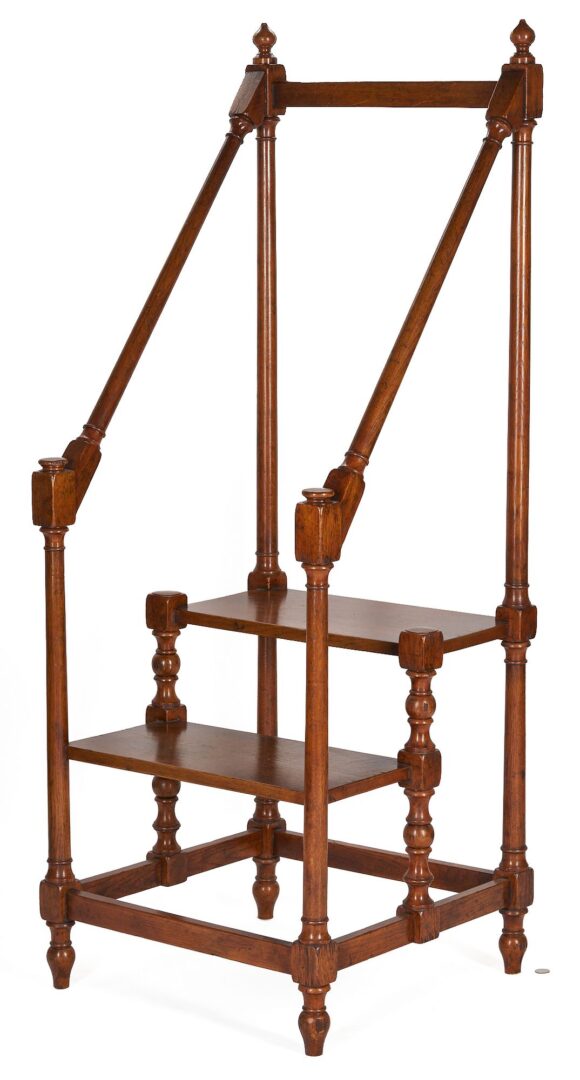 Lot 265: Regency Style Oak Library Steps