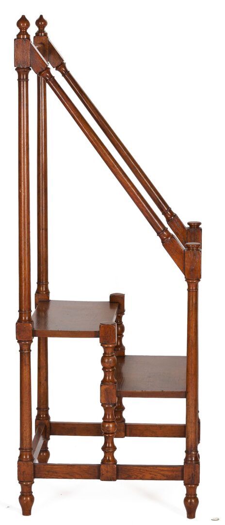 Lot 265: Regency Style Oak Library Steps