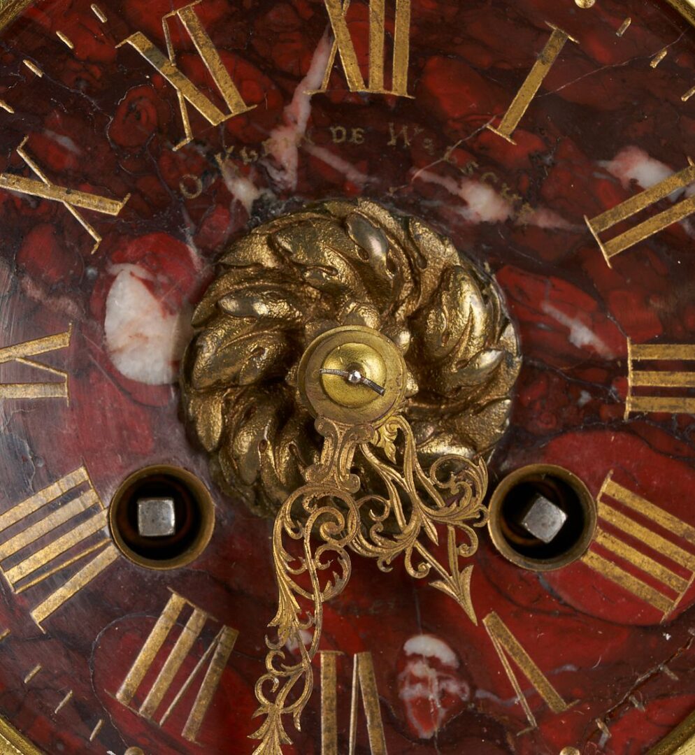 Lot 266: French Rouge Marble and Ormolu Mantel Clock & Garniture Set