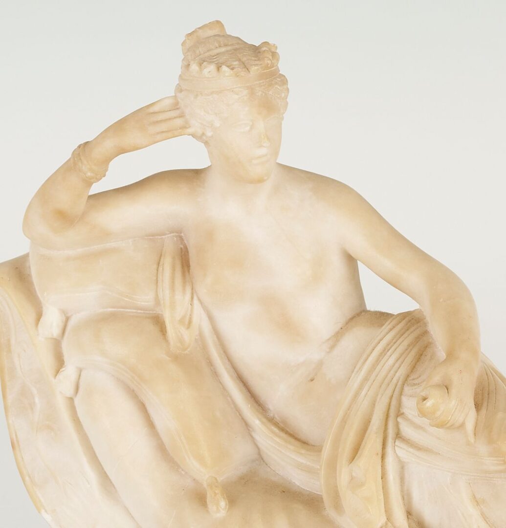 Lot 267: Classical Alabaster Figure on Couch, Pauline Bonaparte after Canova