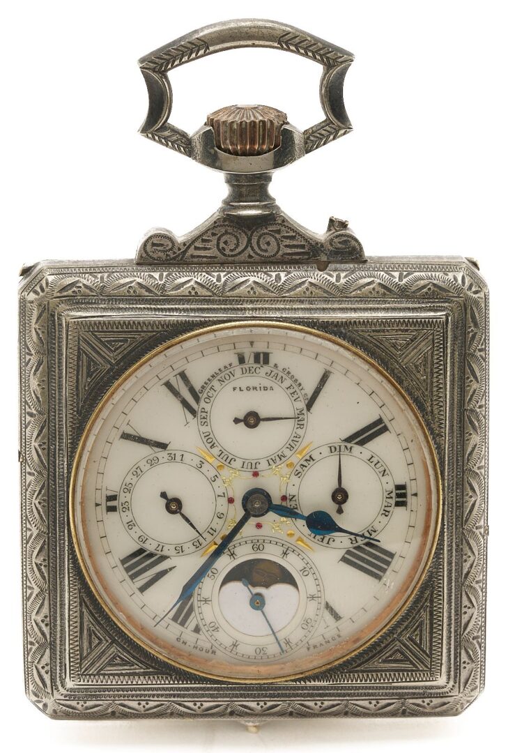Lot 268: Charles Hour Pocket Watch & A. Stowell Travel Clock