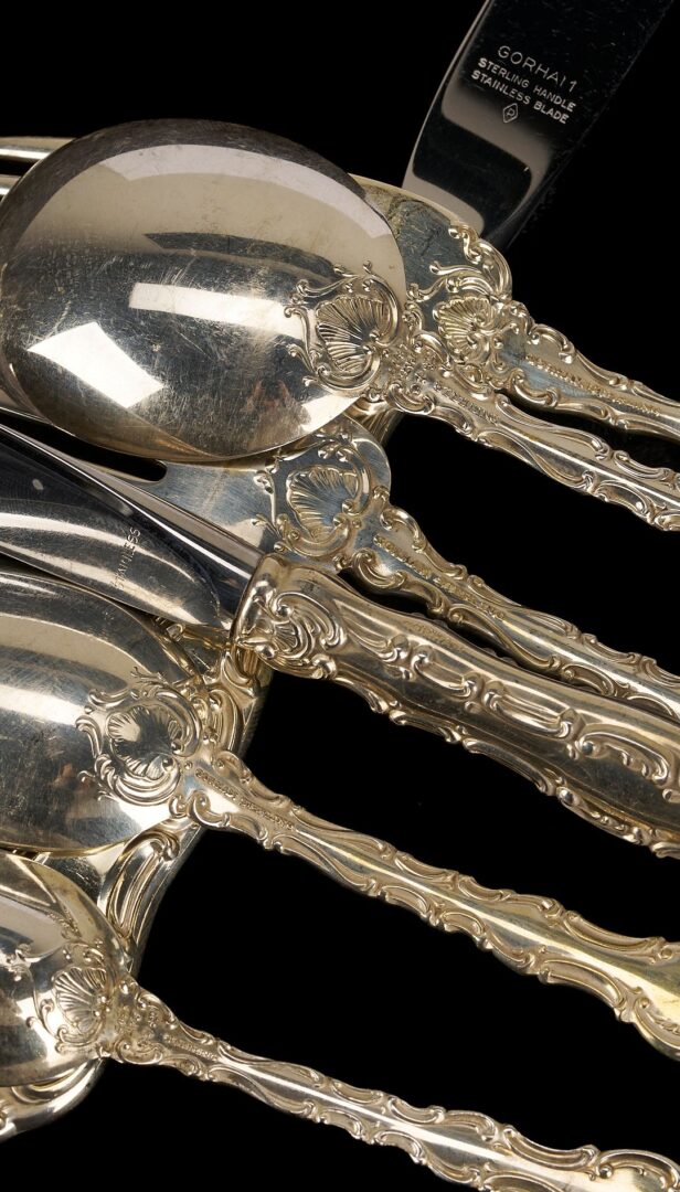 Lot 269: 102 Pcs. of Gorham Strasbourg Flatware