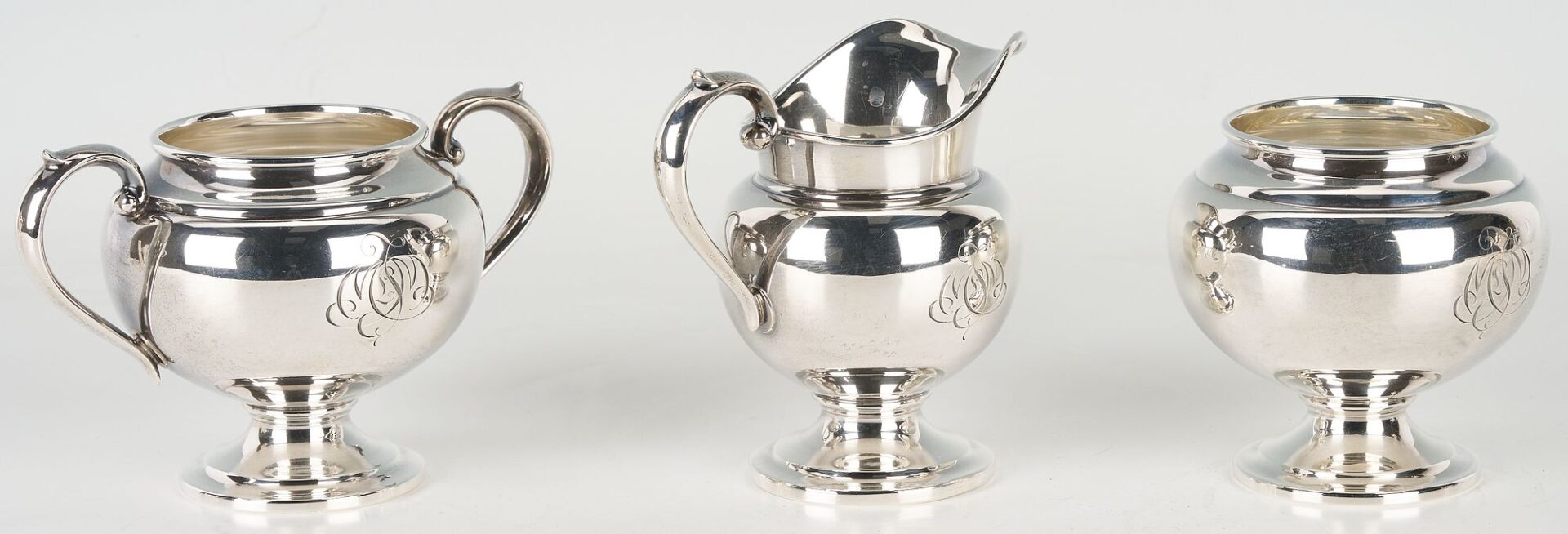 Lot 270: Gorham Sterling  5-Piece Coffee and Tea Service, Puritan Pattern