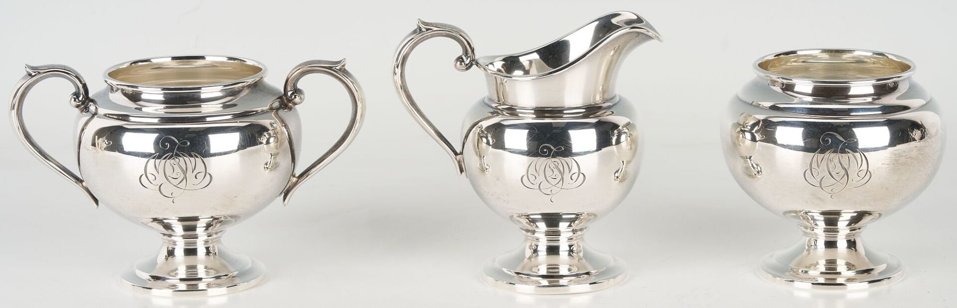 Lot 270: Gorham Sterling  5-Piece Coffee and Tea Service, Puritan Pattern