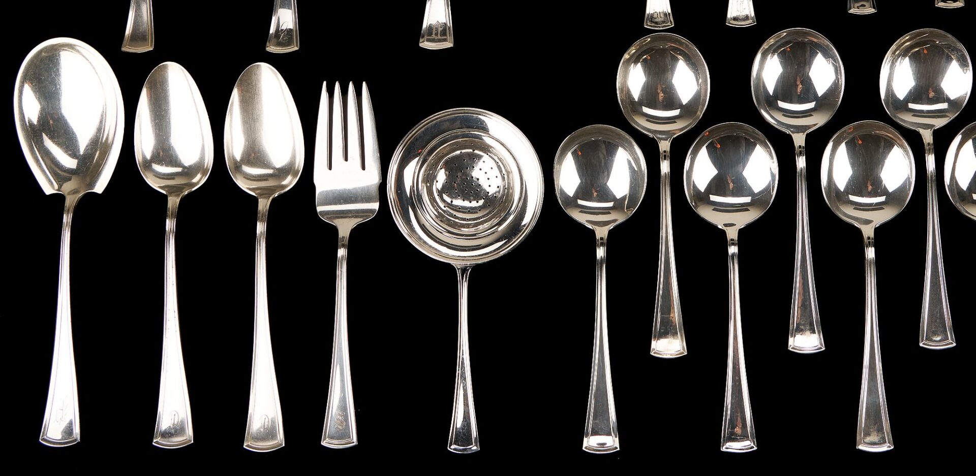 Lot 272: 99 Pcs. Dominick & Haff Sterling Silver Flatware, Virginia Pattern