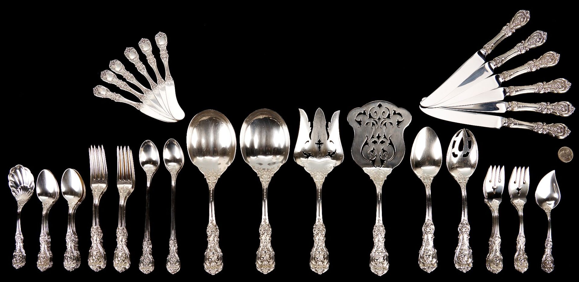 Lot 273: 47 pcs. Reed & Barton Francis I Sterling Flatware, Service for 6