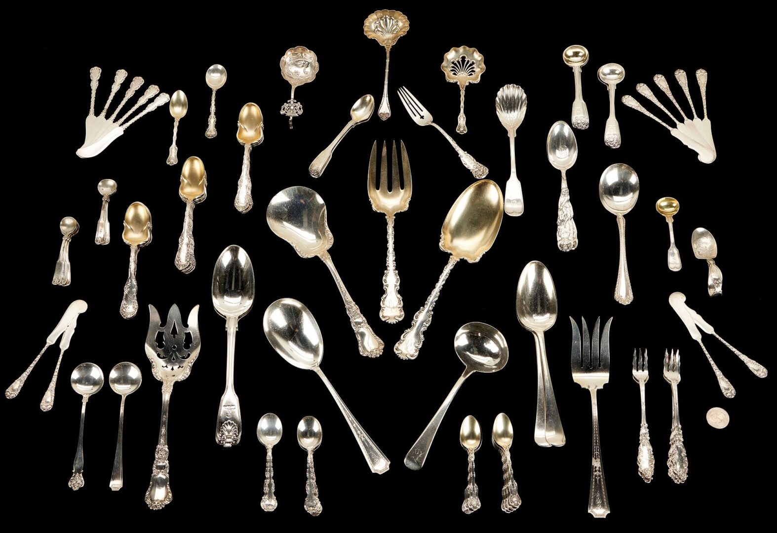 Lot 274: 86 Pcs. Assorted Silver Flatware, Mostly Sterling