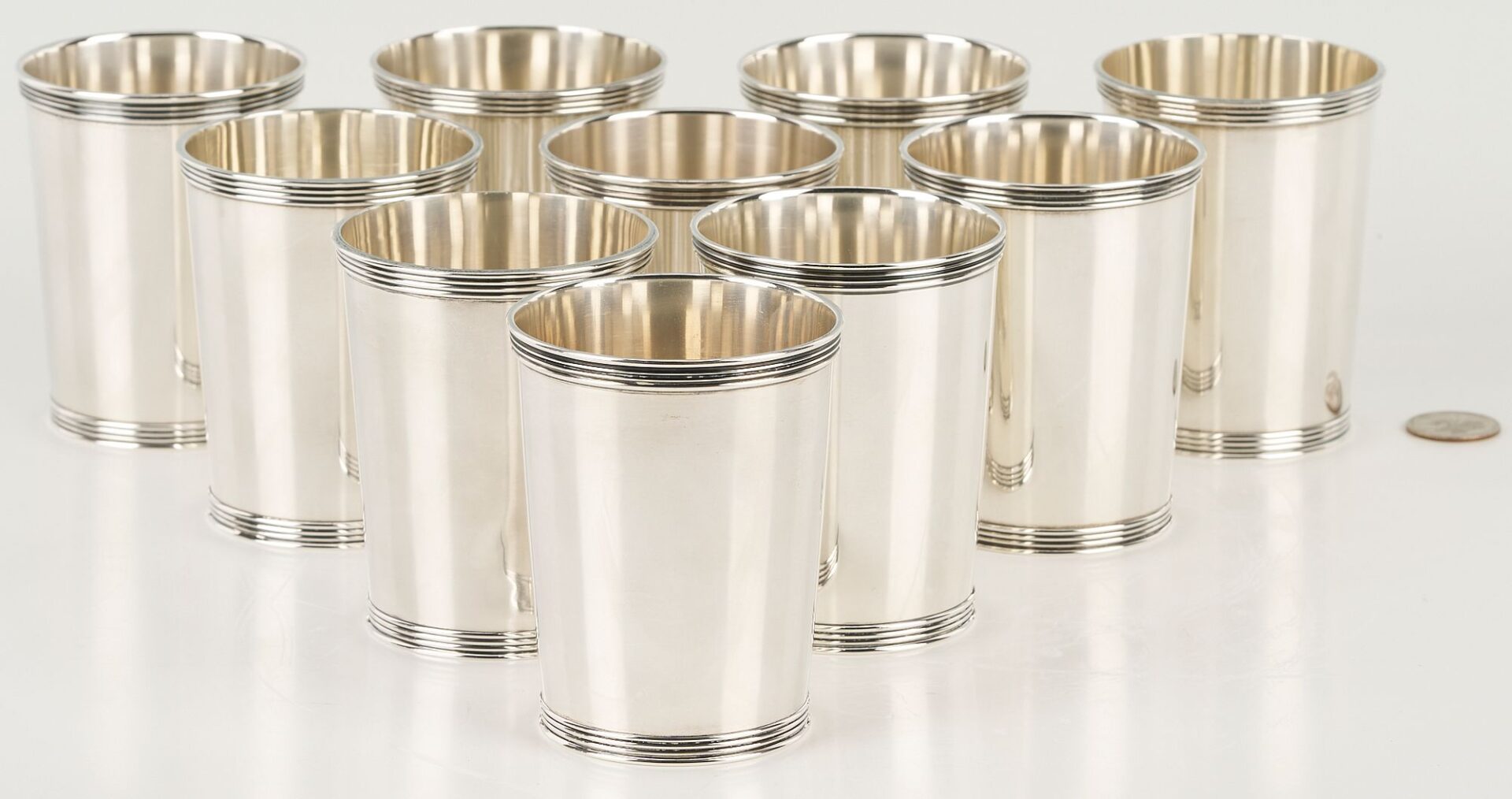 Lot 278: 10 Sterling Silver Julep Cups