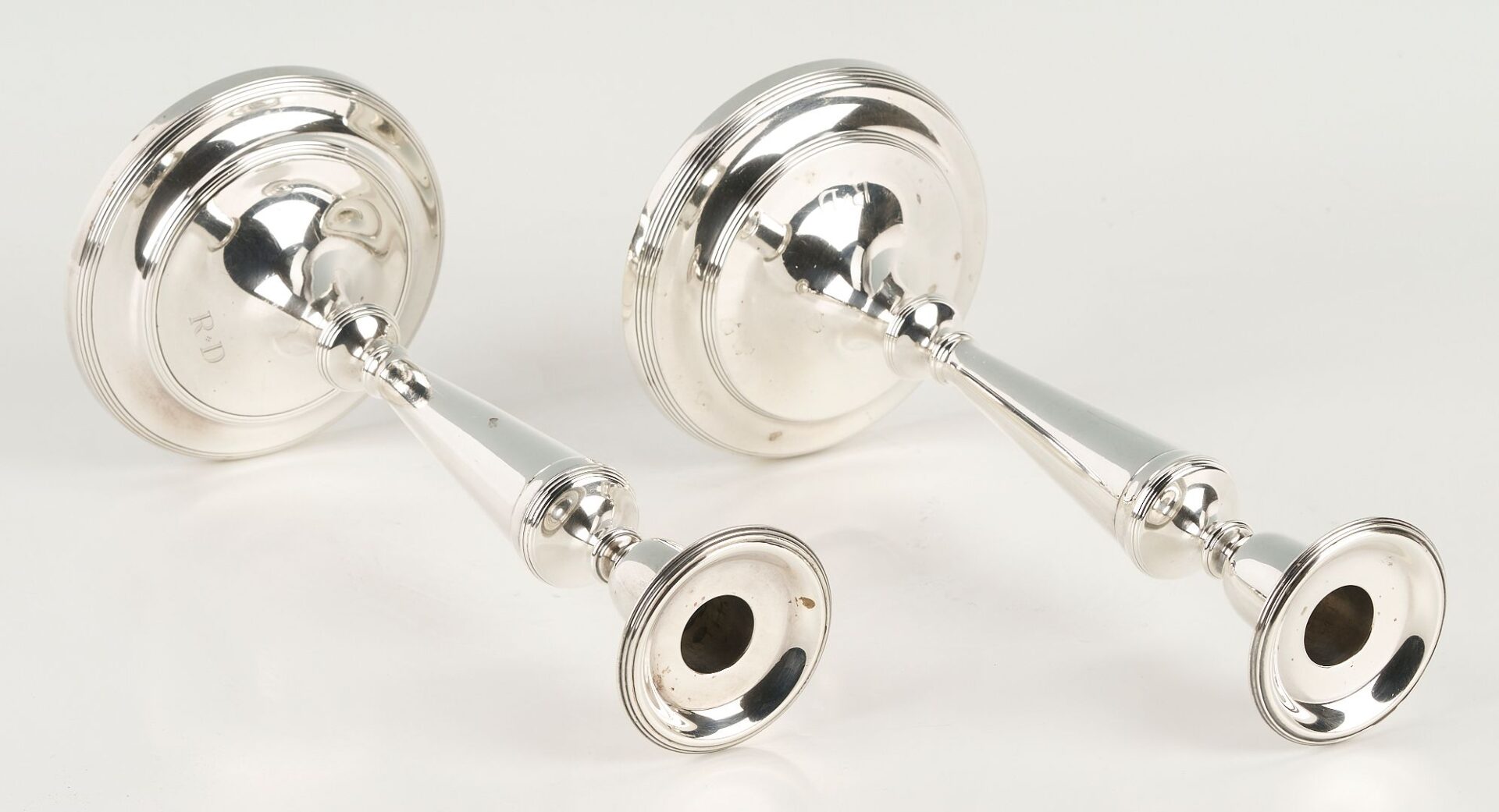 Lot 280: Pair Tiffany & Co. Sterling Silver Candle Sticks, Hamilton