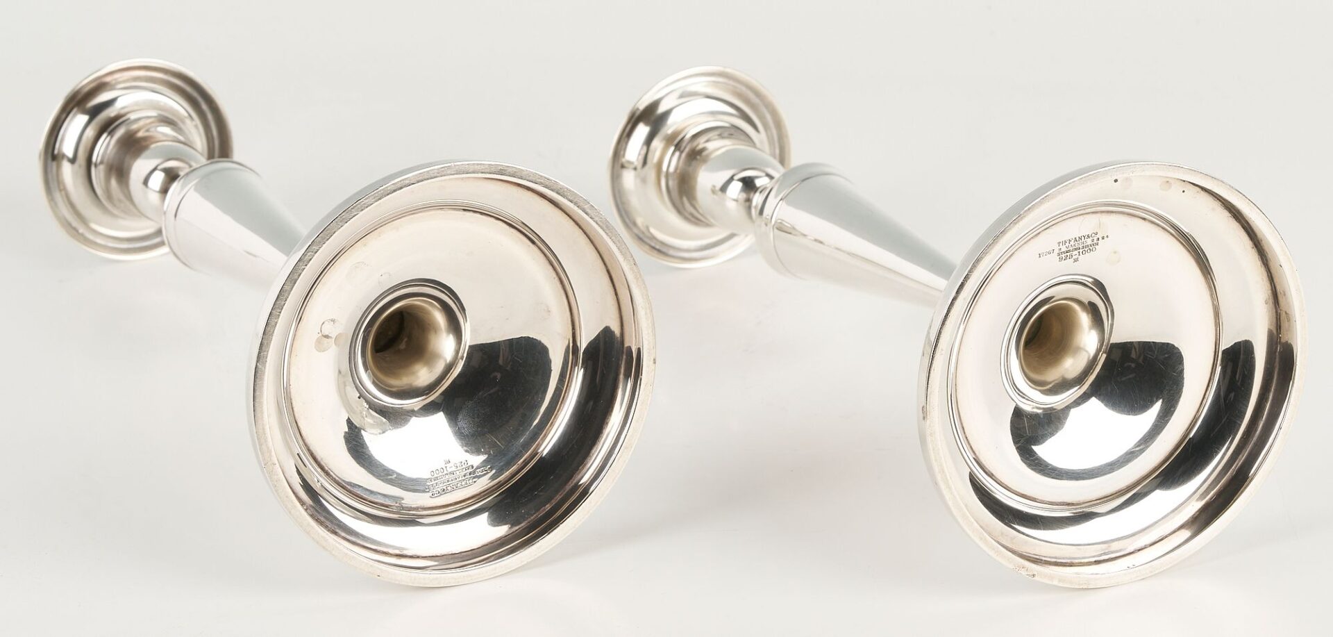 Lot 280: Pair Tiffany & Co. Sterling Silver Candle Sticks, Hamilton