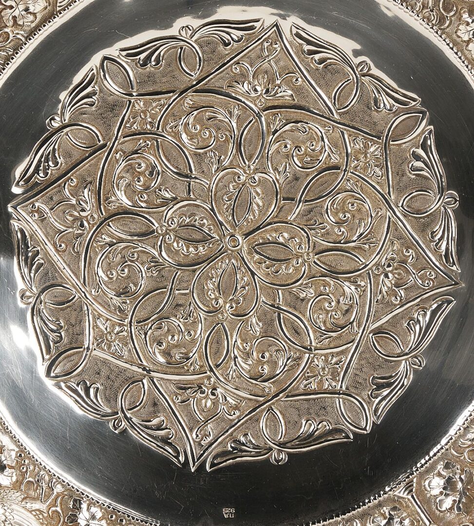 Lot 285: Sterling Silver Footed Bowl, Peacock Decoration