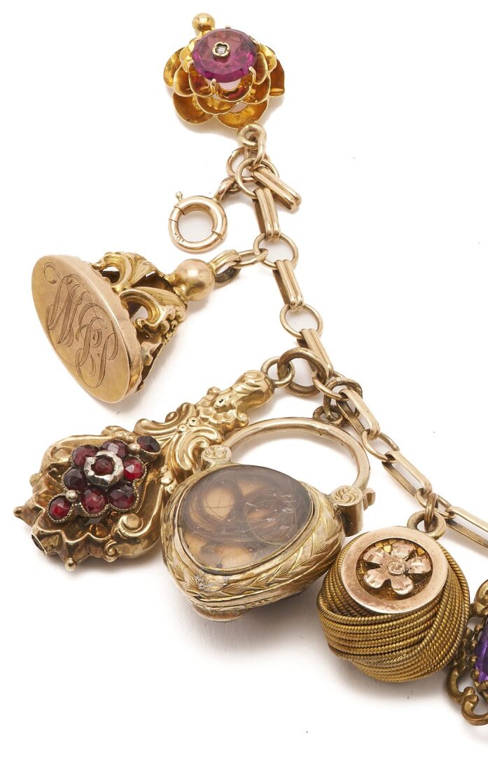 Lot 294: Victorian Gold Charm Bracelet