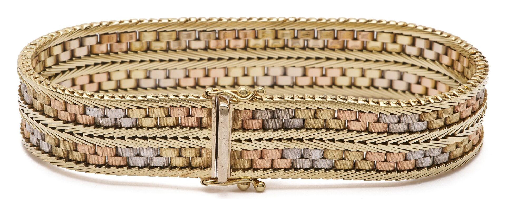 Lot 295: 14K Gold Tricolor Bracelet
