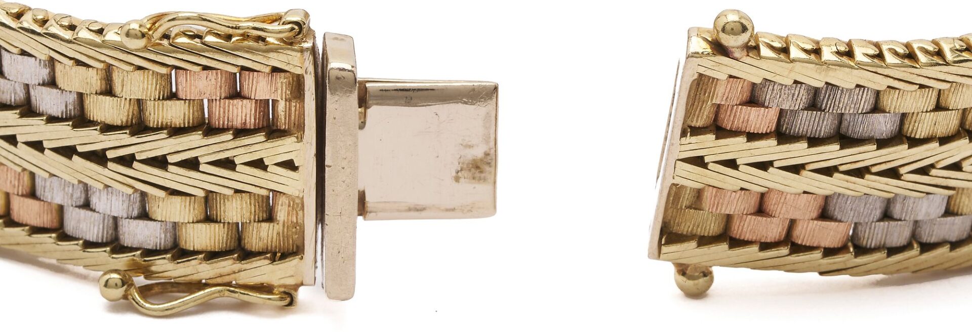 Lot 295: 14K Gold Tricolor Bracelet