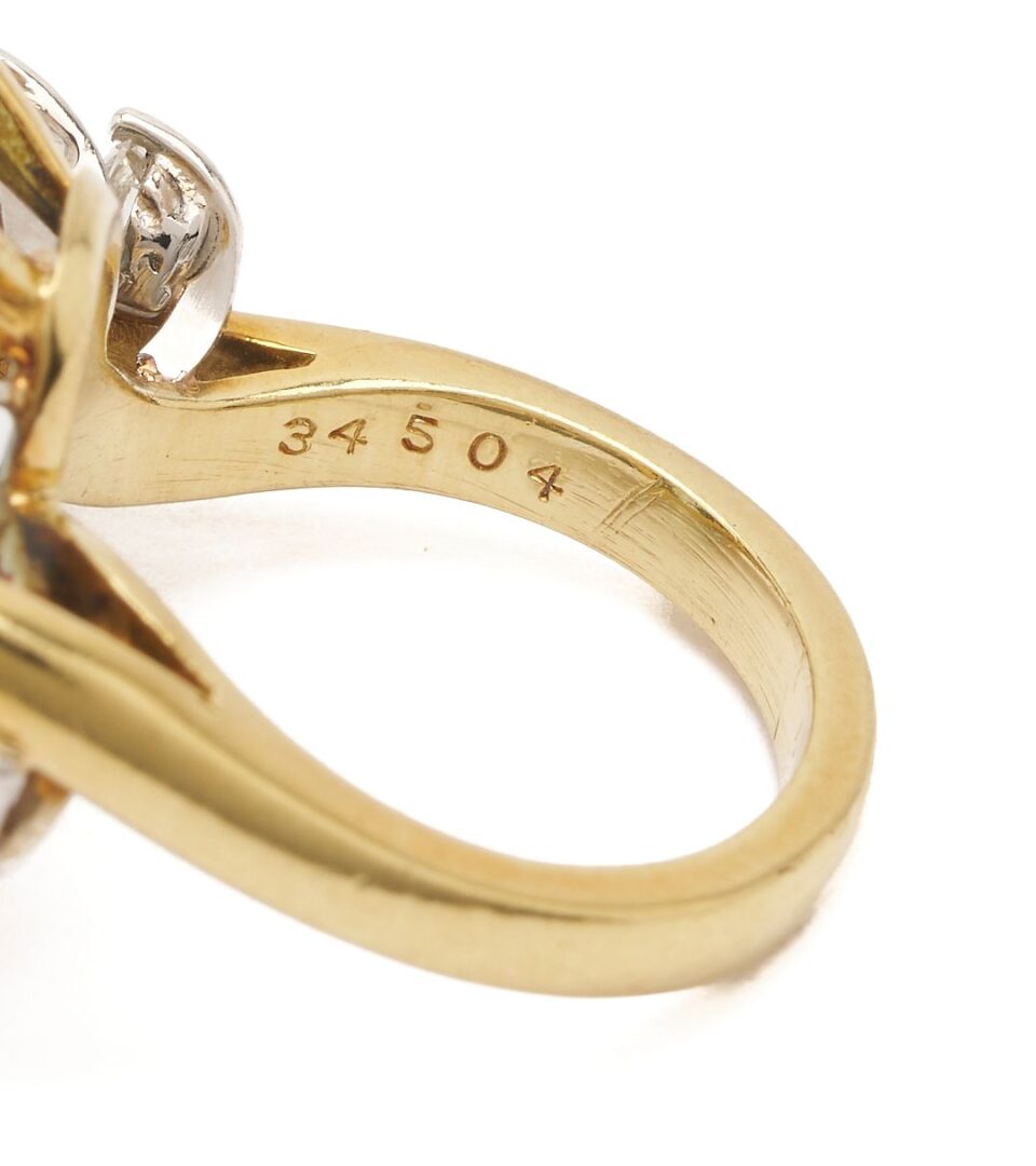 Lot 296: 18K Gold, Aquamarine, & Diamond Ring