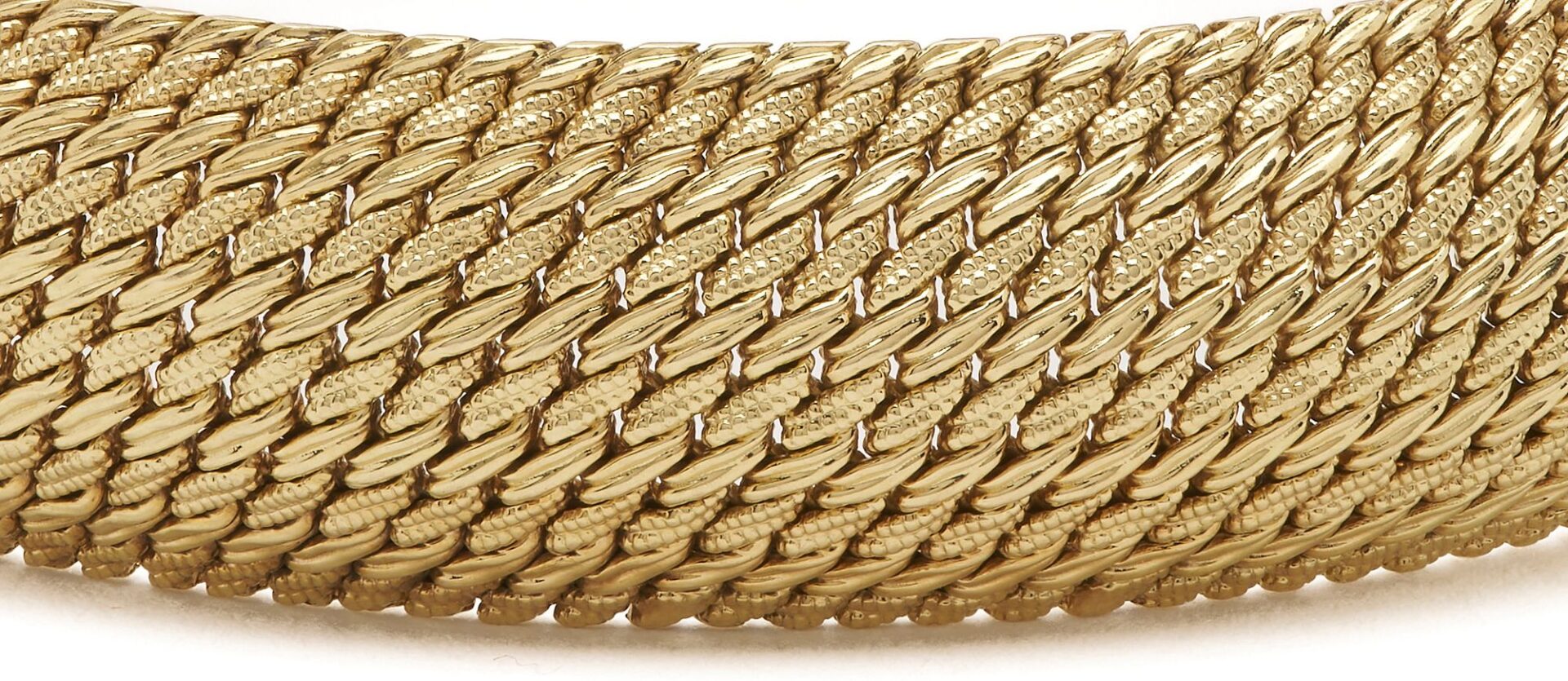 Lot 297: 14K Gold Italian Mesh Bracelet