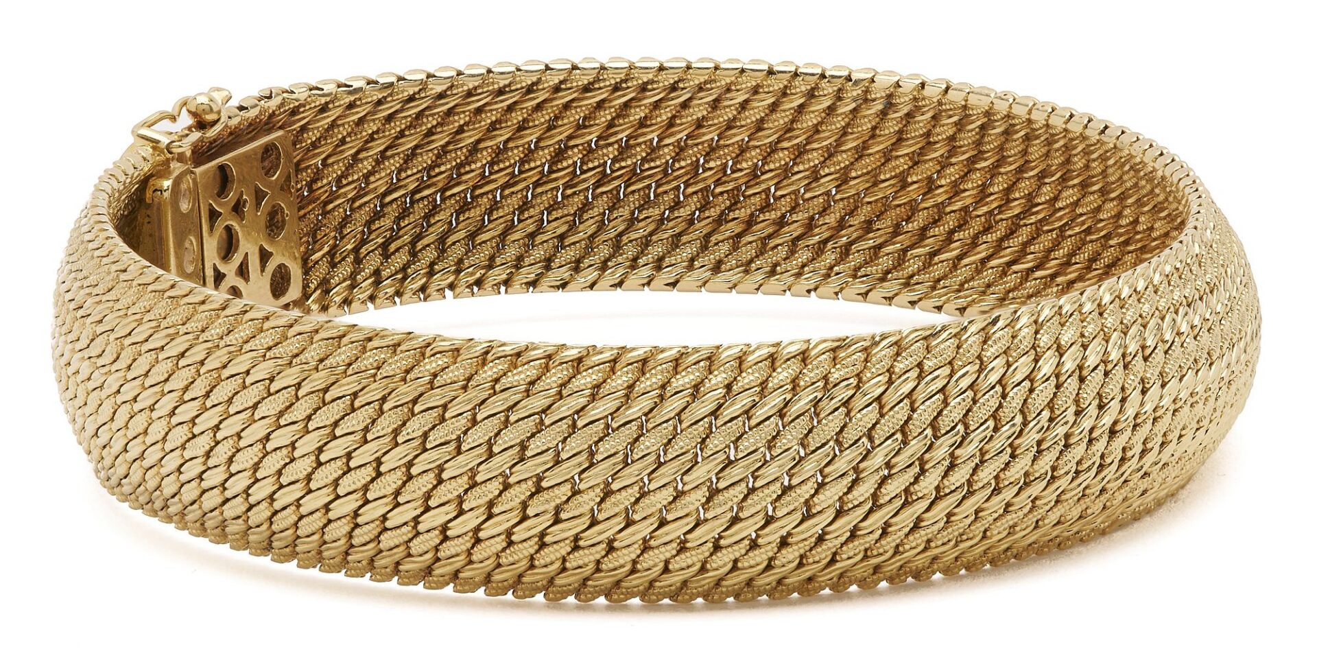 Lot 297: 14K Gold Italian Mesh Bracelet