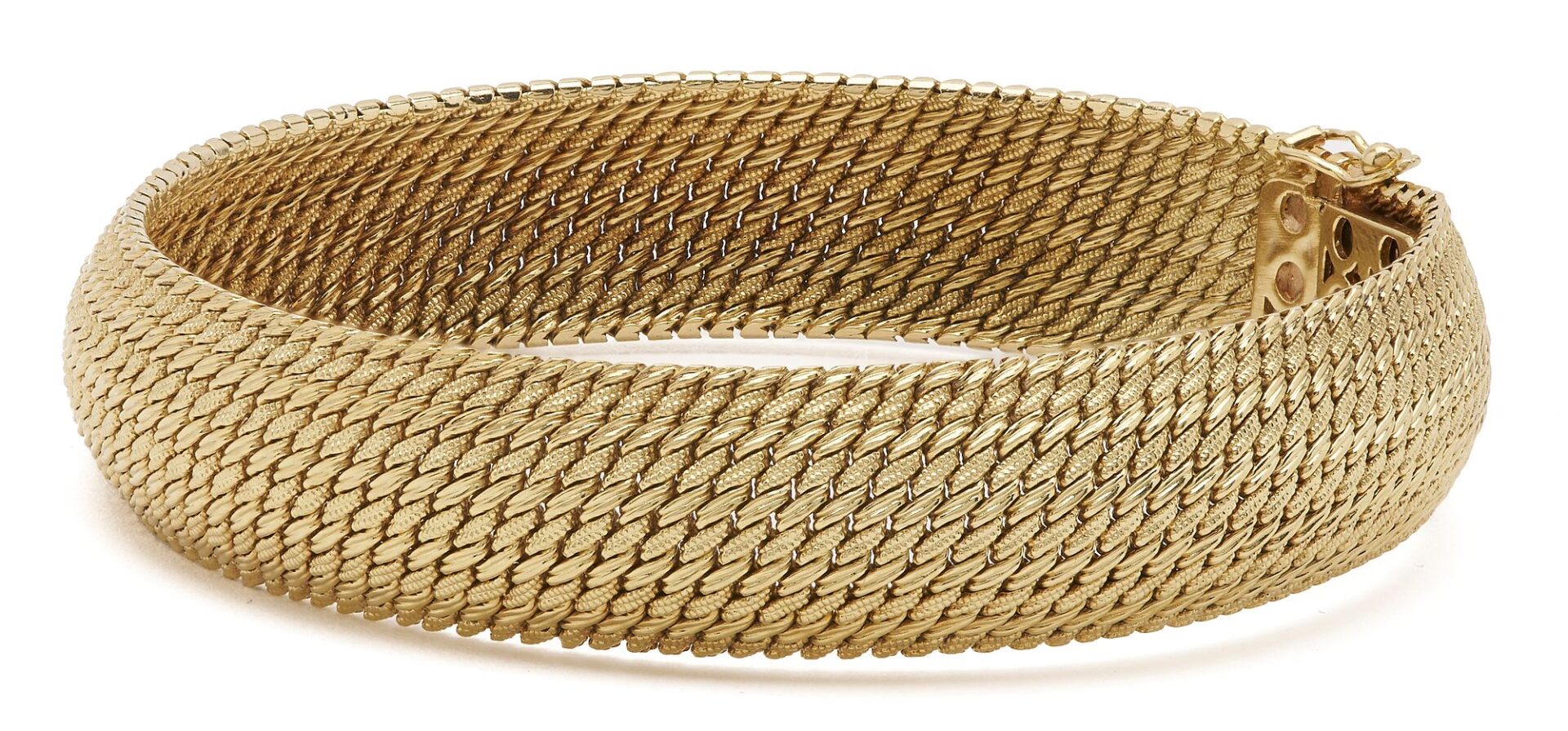 Lot 297: 14K Gold Italian Mesh Bracelet