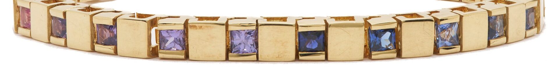 Lot 299: 18K Gold and Gemstone Tennis Bracelet