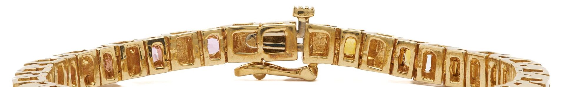 Lot 299: 18K Gold and Gemstone Tennis Bracelet