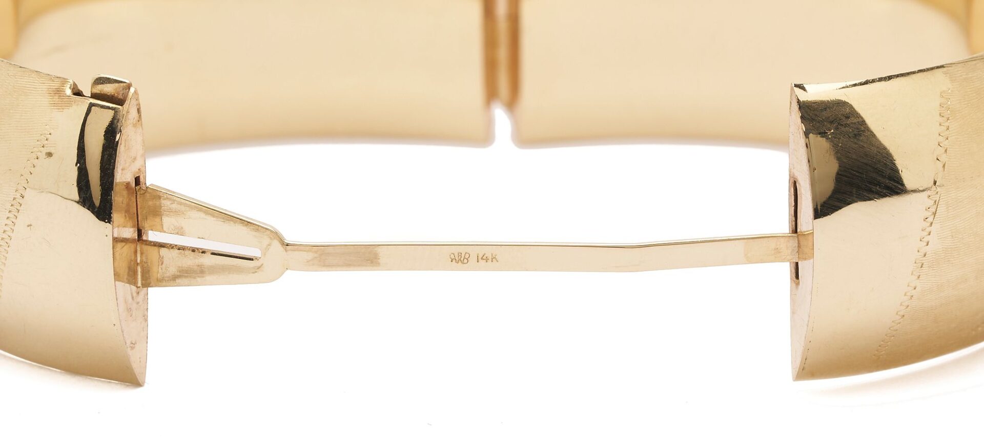 Lot 301: 14K Gold Wide Band Bangle Bracelet