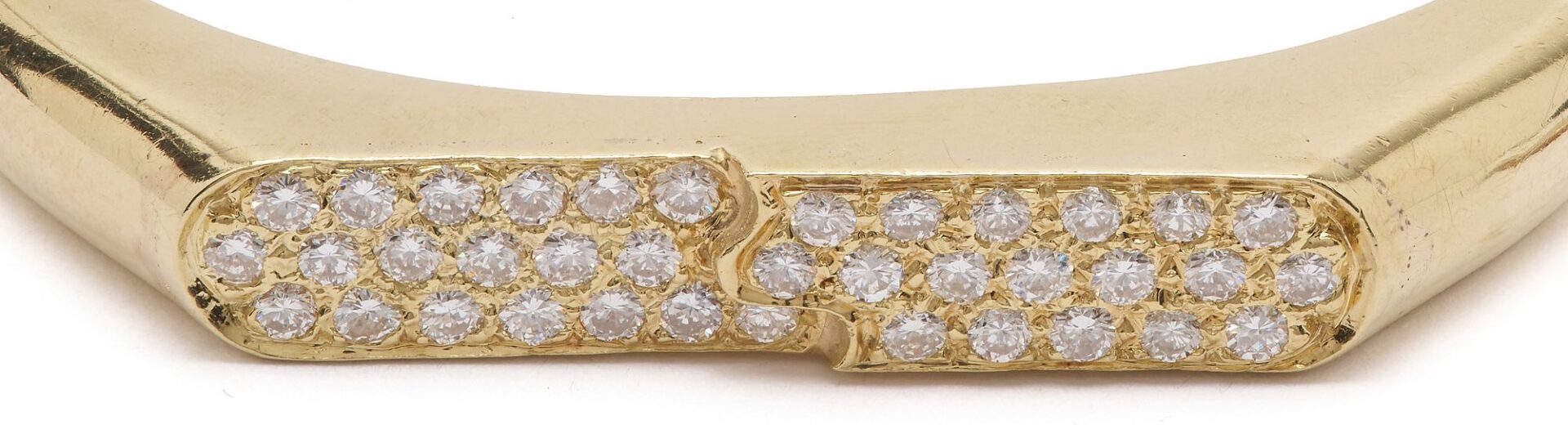 Lot 304: 14K Gold and Diamond Bangle Bracelet