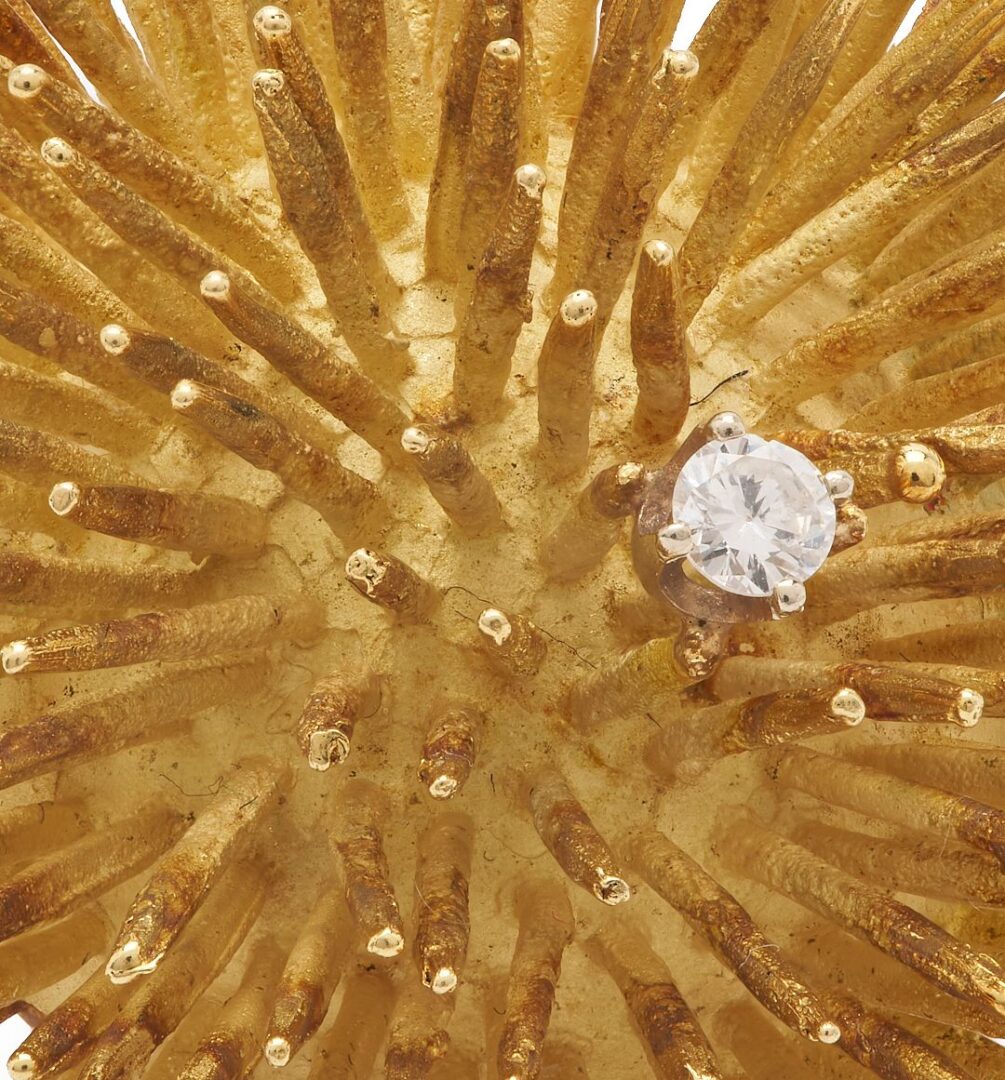 Lot 309: 18K Gold & Diamond Sea Urchin Brooch