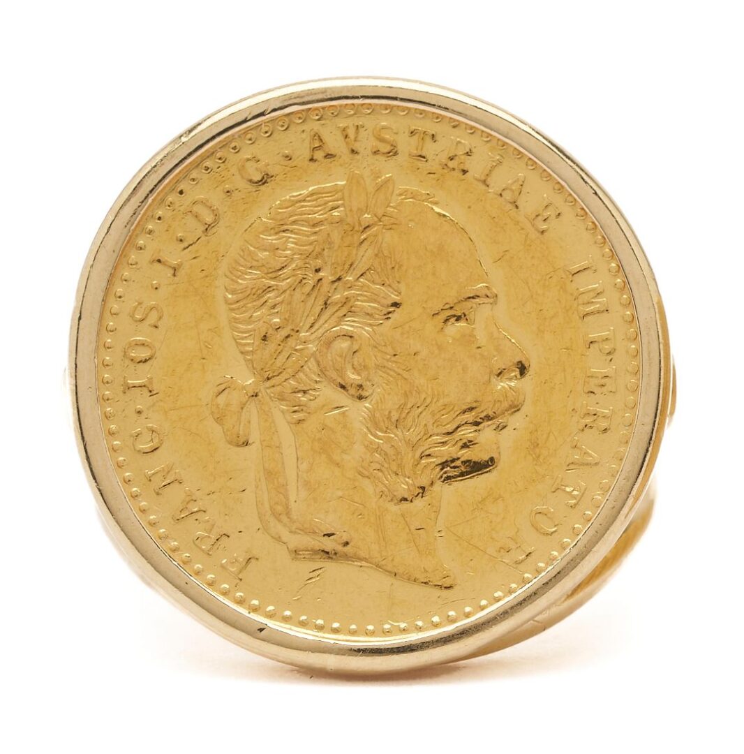 Lot 310: Two Ladies’ 14K Gold Coin Rings
