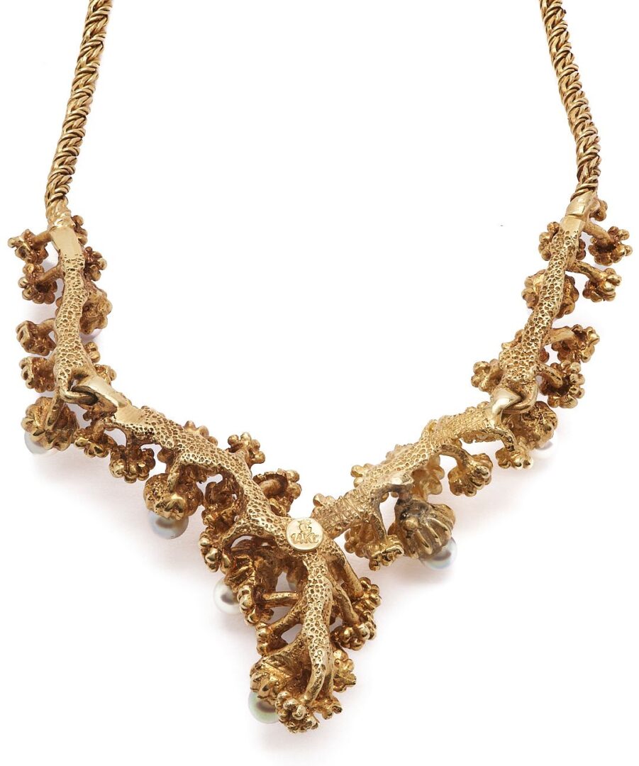Lot 315: 14K German Gold & Pearl Necklace