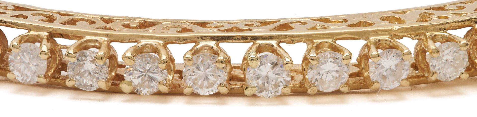Lot 316: 14K Gold & Diamond Bangle Bracelet