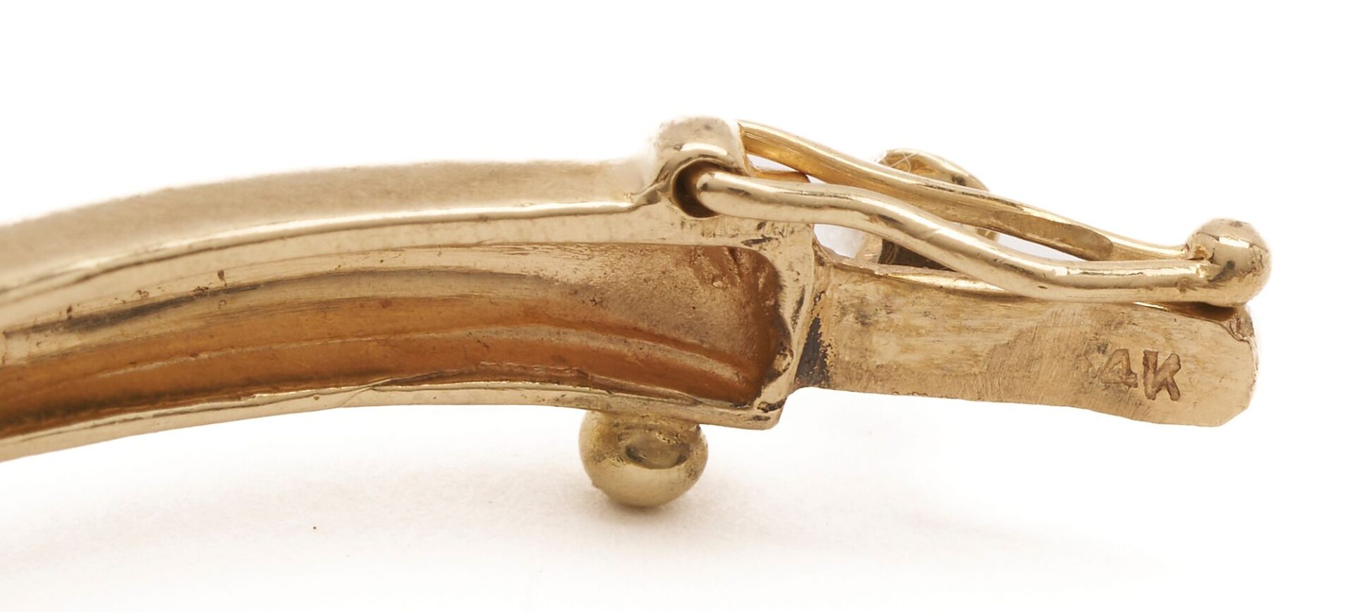 Lot 316: 14K Gold & Diamond Bangle Bracelet
