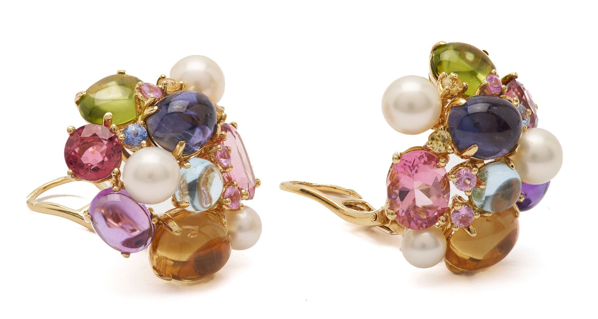 Lot 317: 18K Gold  Bubble Earrings, style of Seaman Schepp