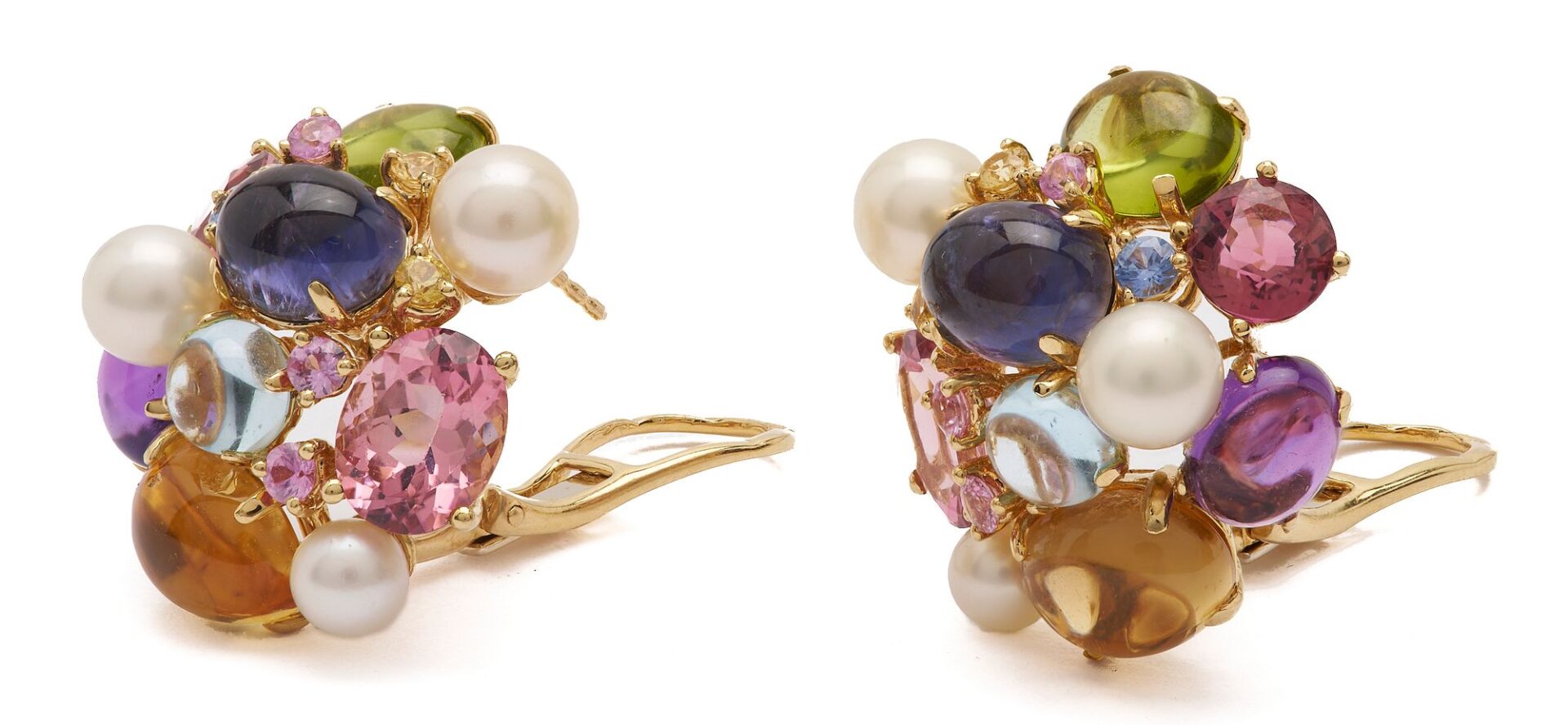 Lot 317: 18K Gold  Bubble Earrings, style of Seaman Schepp