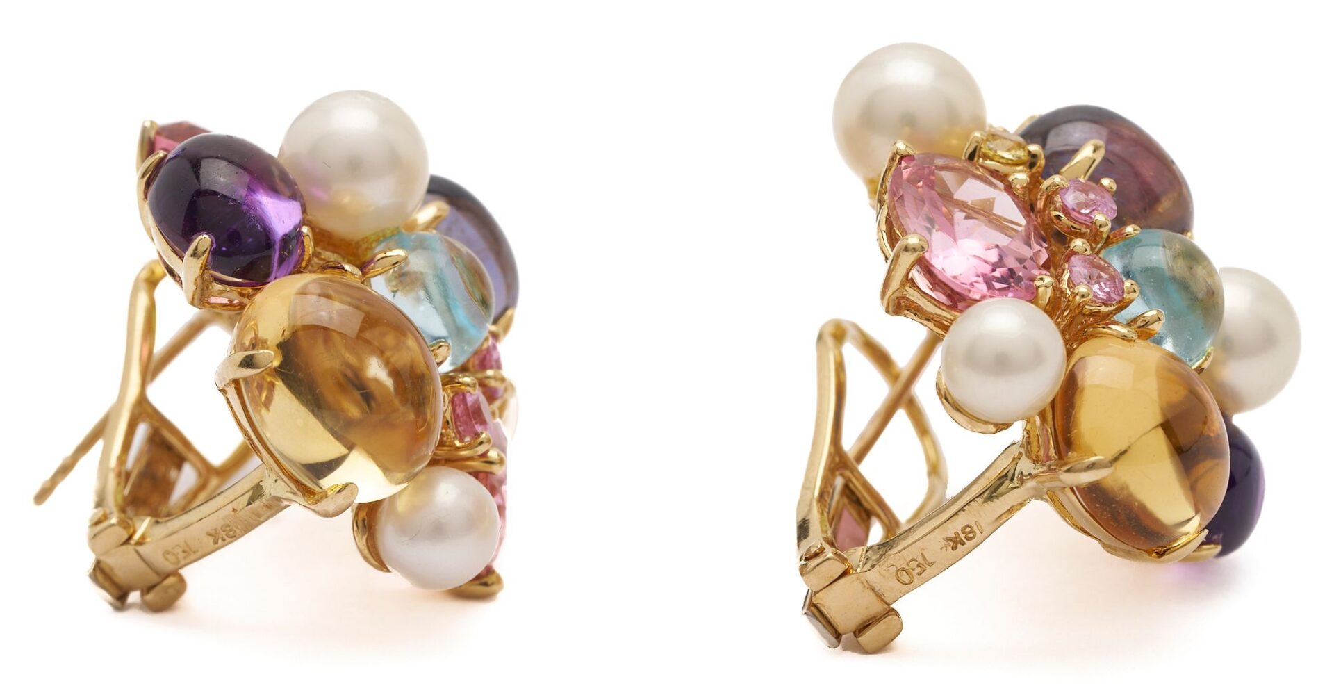 Lot 317: 18K Gold  Bubble Earrings, style of Seaman Schepp