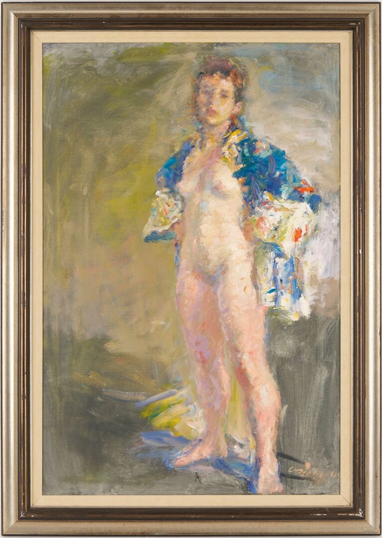 Lot 321: Charles Richards O/C Impressionist Painting, Nude