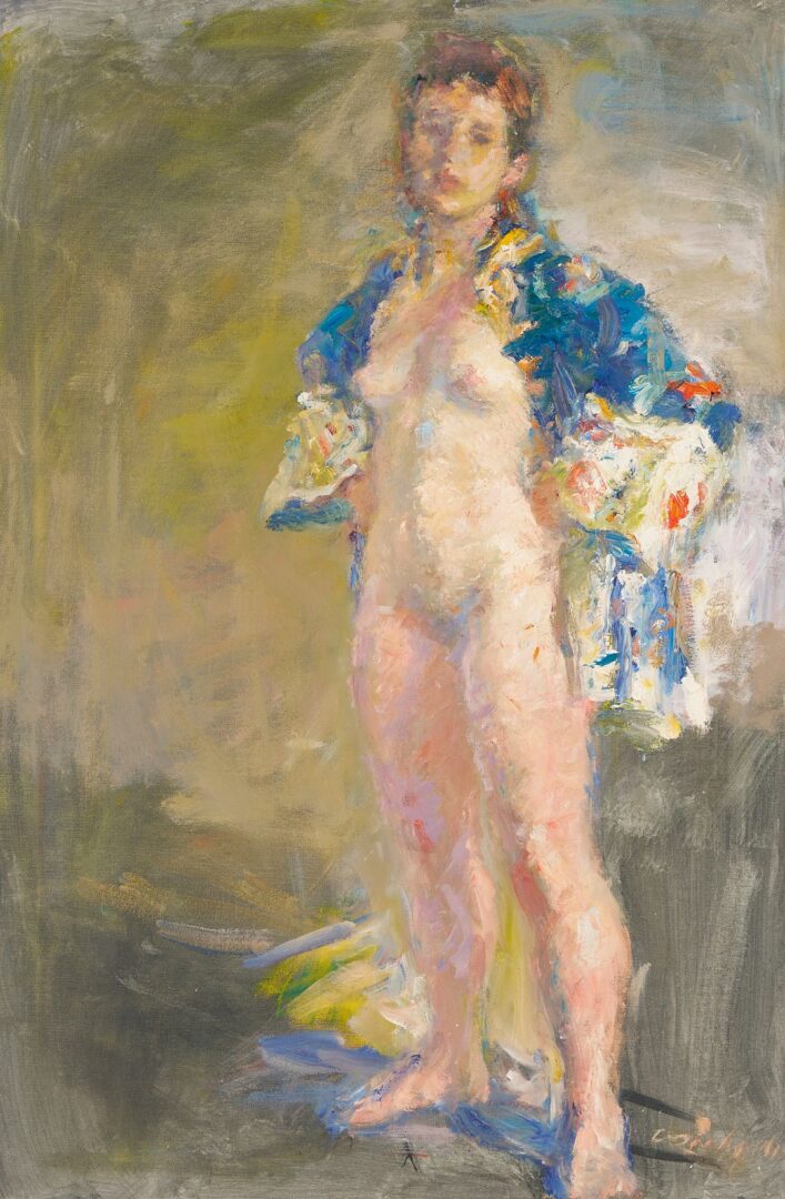 Lot 321: Charles Richards O/C Impressionist Painting, Nude