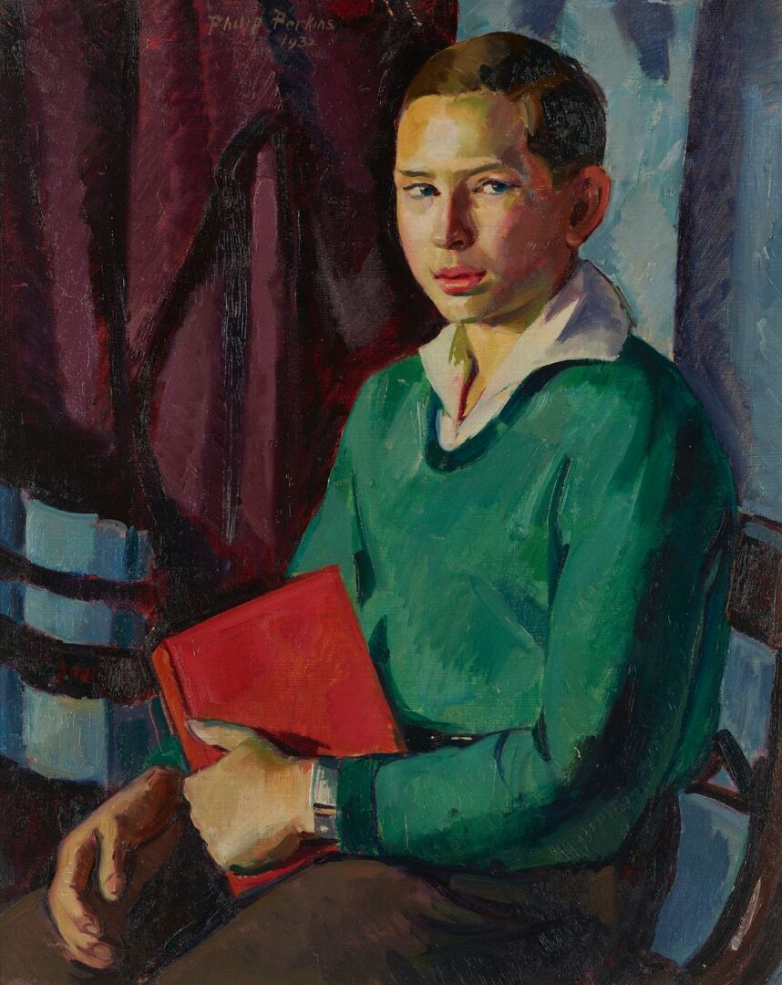 Lot 323: Philip Perkins Oil Portrait of Syd Hailey, Exhibited