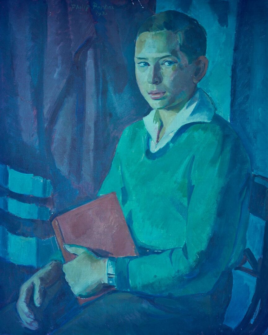 Lot 323: Philip Perkins Oil Portrait of Syd Hailey, Exhibited
