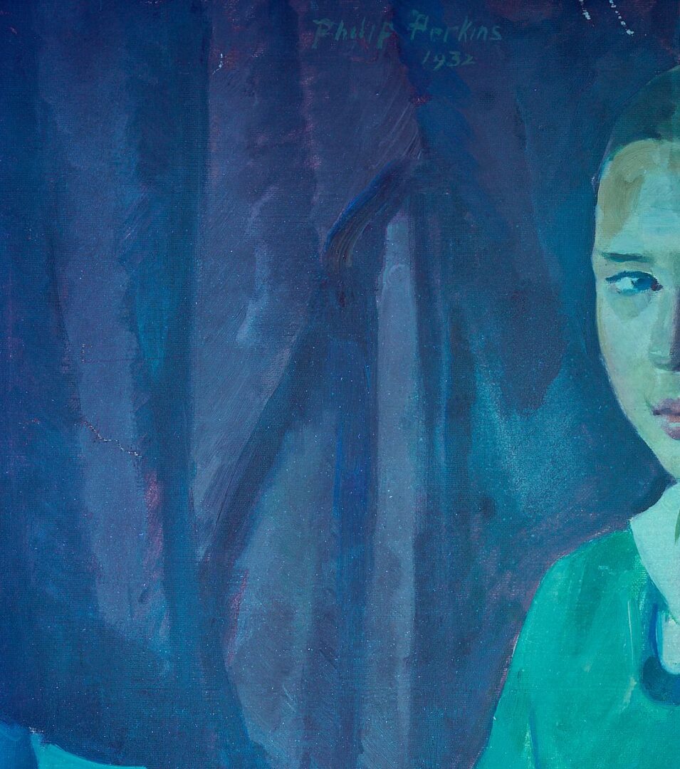Lot 323: Philip Perkins Oil Portrait of Syd Hailey, Exhibited