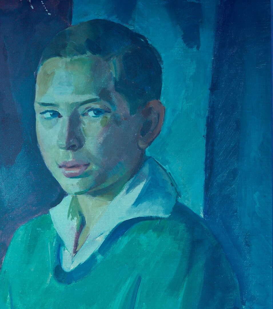 Lot 323: Philip Perkins Oil Portrait of Syd Hailey, Exhibited