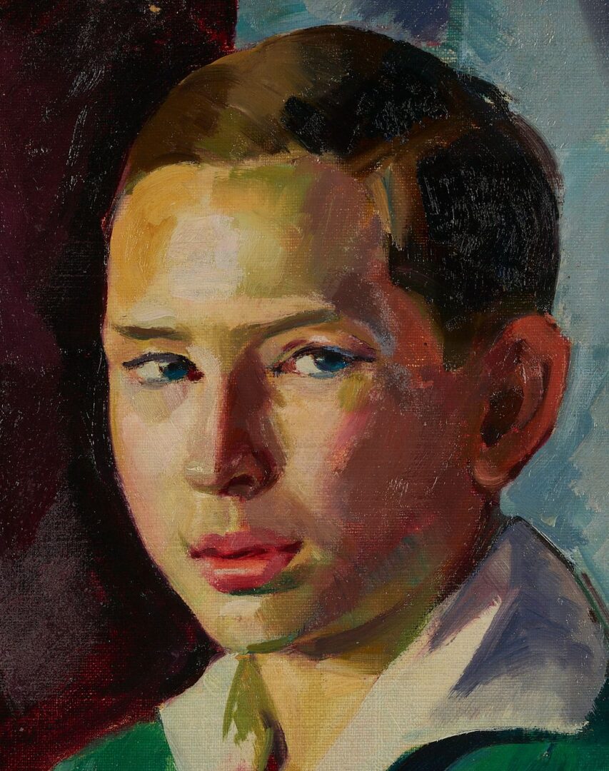Lot 323: Philip Perkins Oil Portrait of Syd Hailey, Exhibited