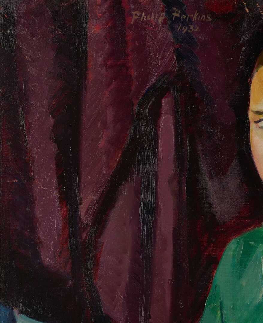 Lot 323: Philip Perkins Oil Portrait of Syd Hailey, Exhibited